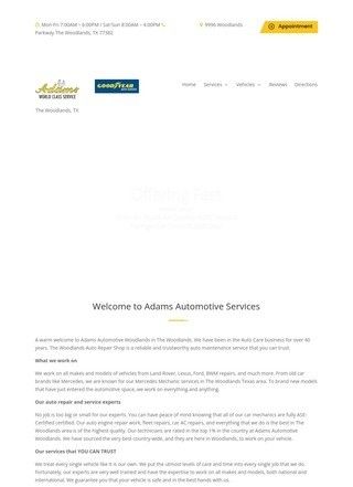 Adams Automotive Woodlands