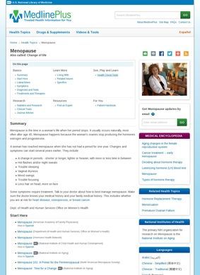 MedlinePlus: Menopause