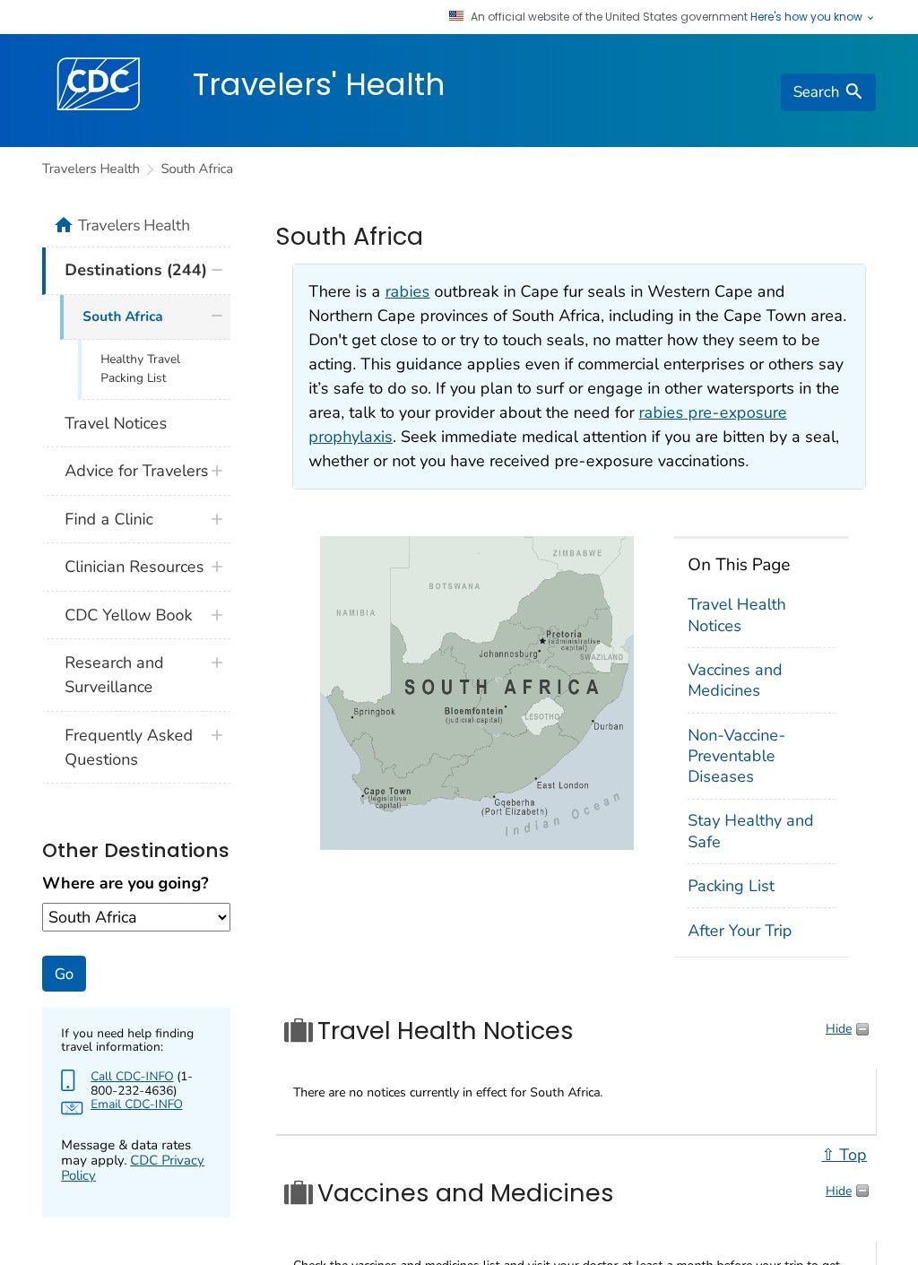 Health Information for Travelers to South Africa