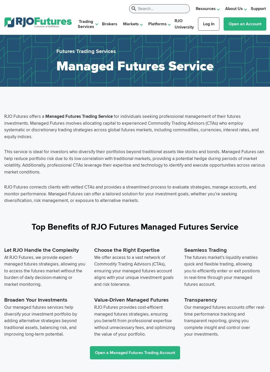 RJO Futures: Managed Futures Account