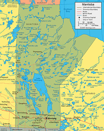 Manitoba map
